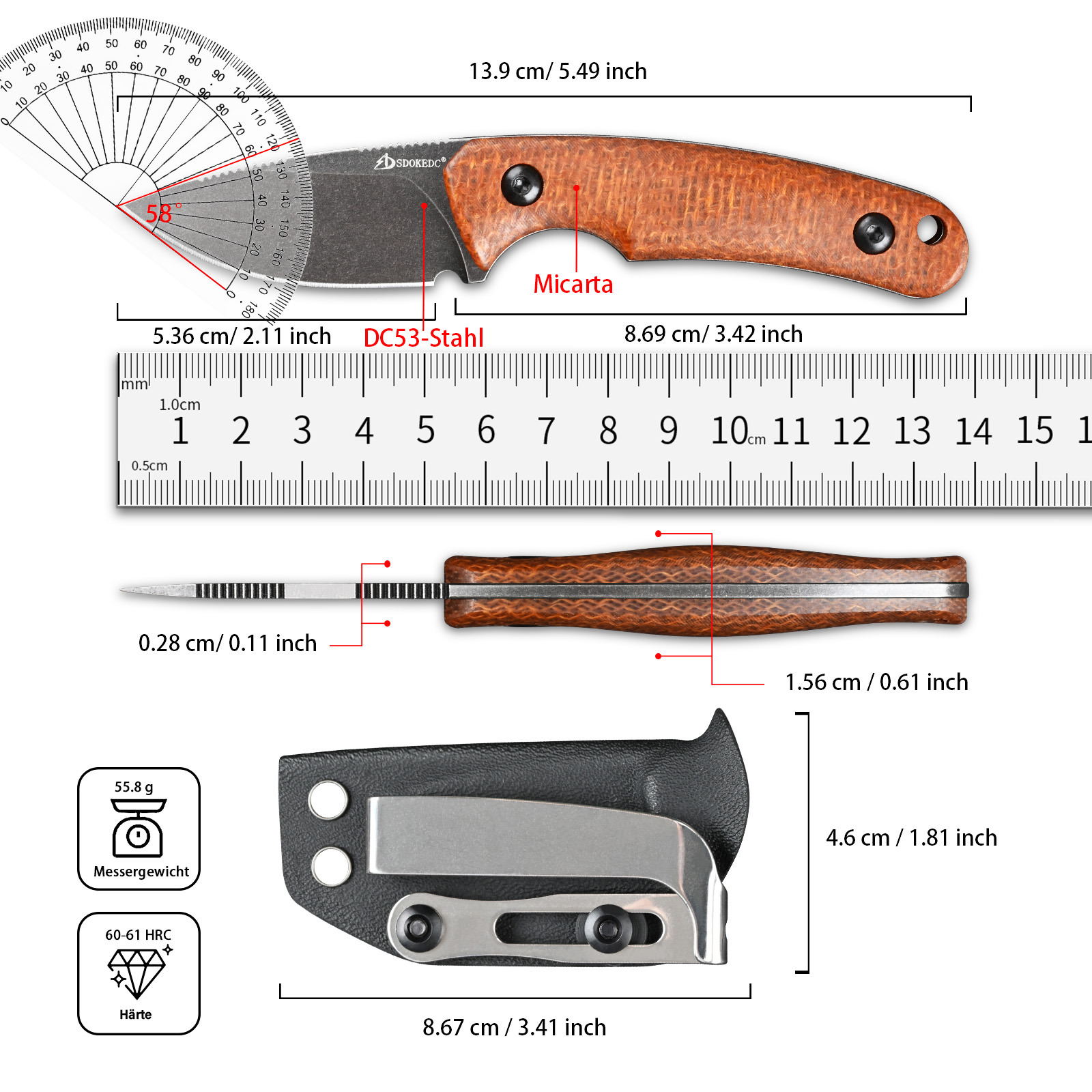 Nóż EDC Premium SDOKEDC ze sta – Dive Knife Titanium recenzja i cena